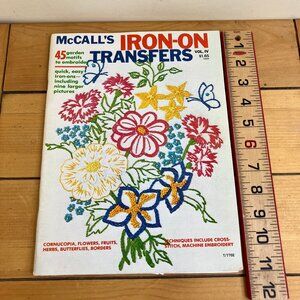 McCall's Iron-On Transfers Book Vol 4 IV Vintage 45 Garden Motifs to Embroider